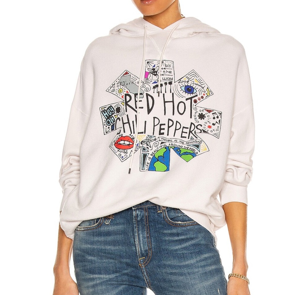 R13 Red Hot Chili Peppers Oversized Doodle Hoodie in Off-White size Small